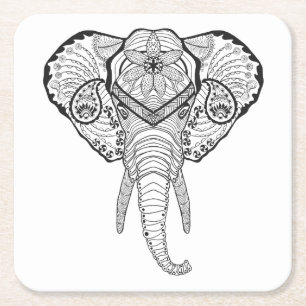 Dessous De Verre Carré Chef inspiré d'éléphant