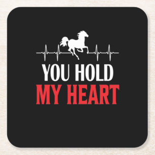 Dessous De Verre Carré Cheval Art Vous Tenez Mon Coeur