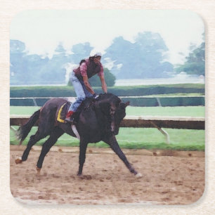 Dessous De Verre Carré Cheval de course