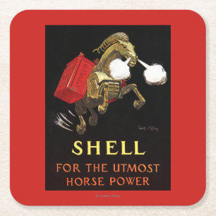 Dessous De Verre Carré Cheval mécanique avec Shell Oil