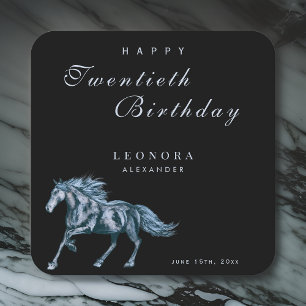 Dessous De Verre Carré Cheval Mystique Aquarelle pour TOUTE Fête d'Annive