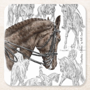 Dessous De Verre Carré Chevaux de contrainte collectés FEI