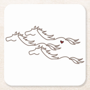 Dessous De Verre Carré Chevaux sauvages