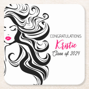 Dessous De Verre Carré Chic Black Hair Styliste Graduation Party Retro