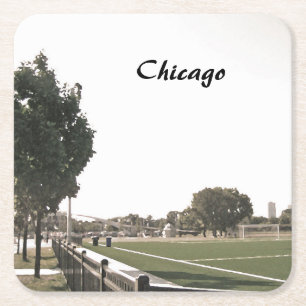 Dessous De Verre Carré Chicago Park Dans Les Tons Sepia