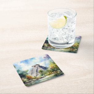 Dessous De Verre Carré Chichen Itza