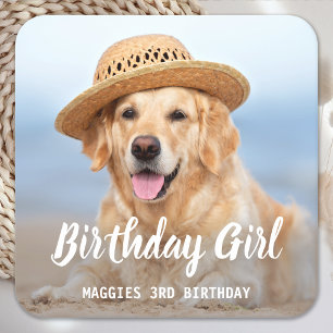 Dessous De Verre Carré Chien Chien Chien Chien Anniversaire Fête Personn