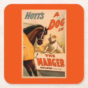 Dessous De Verre Carré Chien d'A de Hoyt dans l'affiche de théâtre de