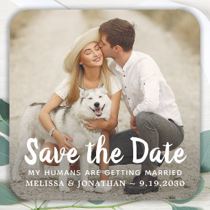 Dessous De Verre Carré Chien Mariage Personnalisé Animal Photo Couple Pho