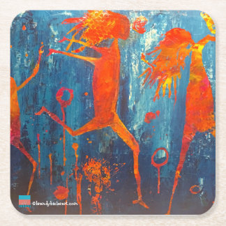 Dessous De Verre Carré Chiffres abstraits
