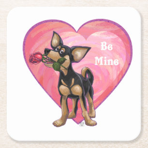 Dessous De Verre Carré Chihuahua Saint-Valentin