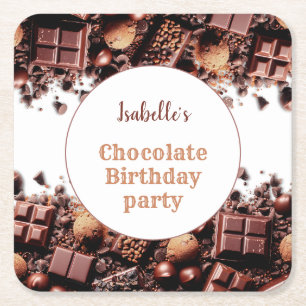 Dessous De Verre Carré Chocolat Anniversaire Papier de fête Napkins