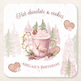 Dessous De Verre Carré Chocolat chaud Noël Anniversaire Dessous de verre 