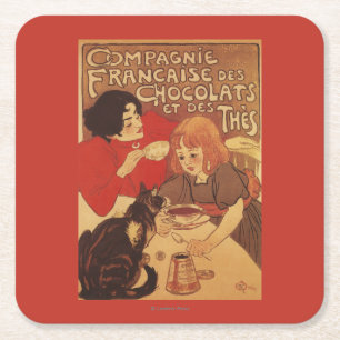 Dessous De Verre Carré Chocolat et mère et fille du thé Co