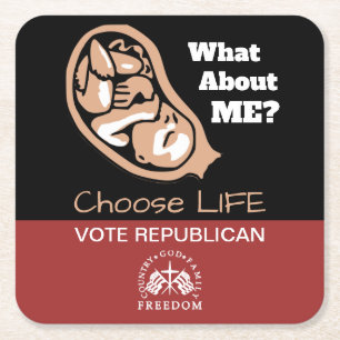 Dessous De Verre Carré Choisissez Life Vote Républicain