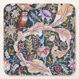 Dessous De Verre Carré Chouette et fleurs, William Morris