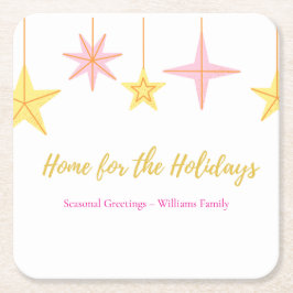 Dessous De Verre Carré Christmas Coaster  with Holiday Motifs