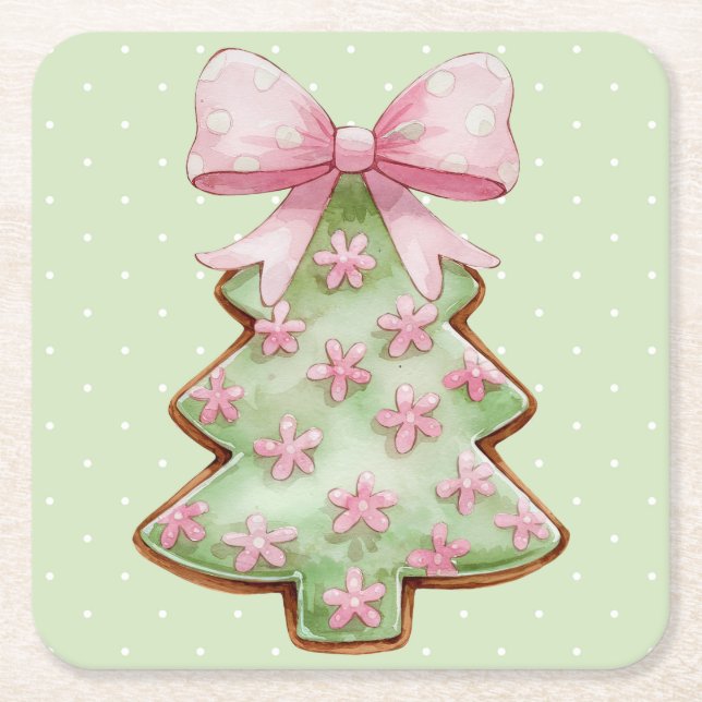 Dessous De Verre Carré Christmas Paper Coaster (Devant)