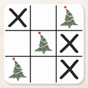Dessous De Verre Carré Christmas Tic Tac Toe