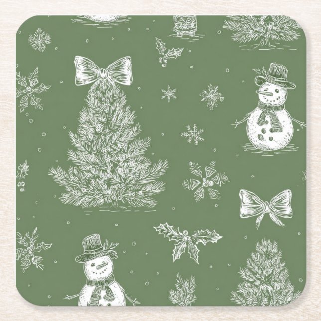 Dessous De Verre Carré Christmas toile coaster (Devant)