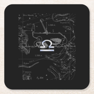 Dessous De Verre Carré Chrome comme Libra Zodiac Connexion Hevelius