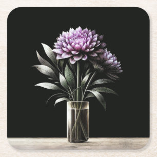 Dessous De Verre Carré Chrysanthème