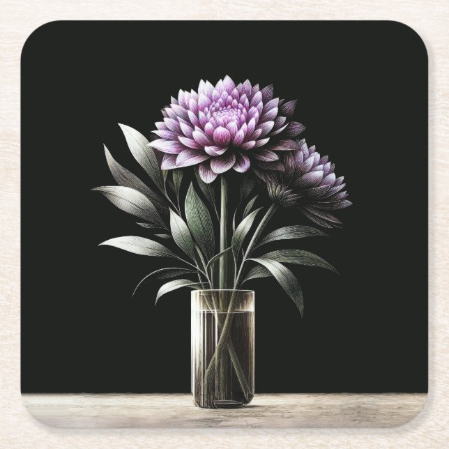 Dessous De Verre Carré Chrysanthème (Devant)