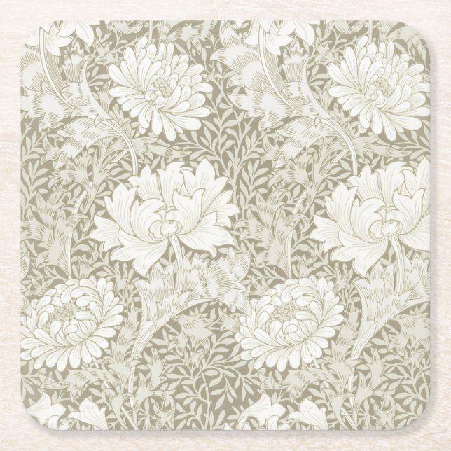 Dessous De Verre Carré Chrysanthemum Ivory, William Morris (Devant)