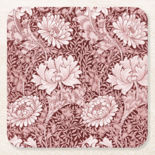 Dessous De Verre Carré Chrysanthemum Maroon, William Morris