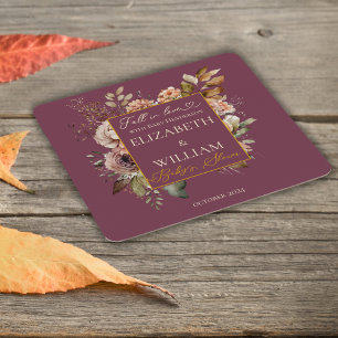 Dessous De Verre Carré Chute En Amour Burgundy Automne Floral