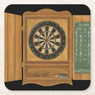 Dessous De Verre Carré Cible avec le marquage de cricket