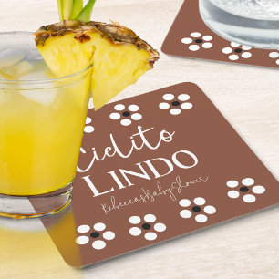 Dessous De Verre Carré Cielito Lindo Talavera Baby shower mexicain Fiesta