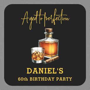 Dessous De Verre Carré Cigare et Whisky Aged to Perfection 60e Anniversai