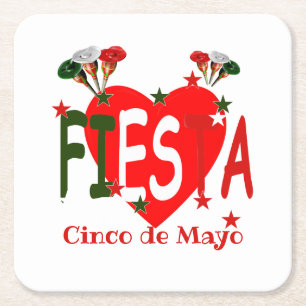 Dessous De Verre Carré Cinco de mayo, fiesta mexicaine