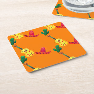Dessous De Verre Carré Cinco De Mayo Orange
