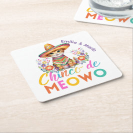 Dessous De Verre Carré Cinco De Meowo Cute Cat Fiesta