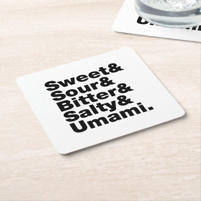 Dessous De Verre Carré Cinq saveurs de base (Incliné)