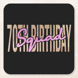 Dessous De Verre Carré Citation de l'équipe du 70e anniversaire