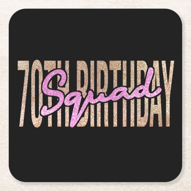 Dessous De Verre Carré Citation de l'équipe du 70e anniversaire (Devant)