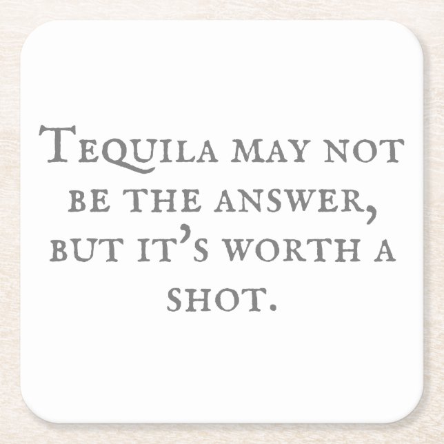 Dessous De Verre Carré Citation de Tequila sarcastique (Devant)