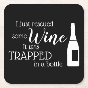 Dessous De Verre Carré Citation de vin drôle Humour mignonne