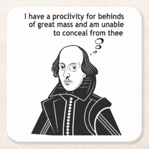 Dessous De Verre Carré Citation drôle de Shakespeare