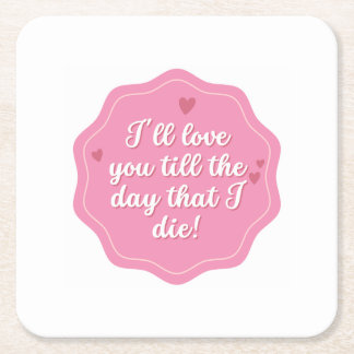 Dessous De Verre Carré Citation | Rose | Pastel