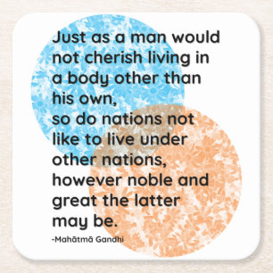 Dessous De Verre Carré Citations de la nation Mahatma Gandhi