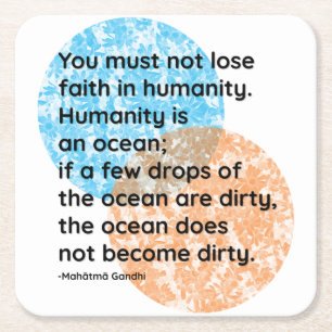 Dessous De Verre Carré Citations de l'humanité du Mahatma Gandhi