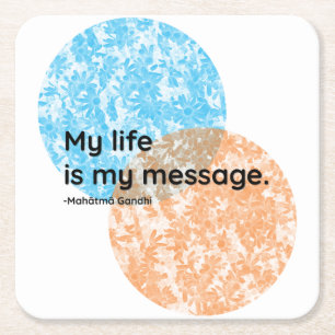 Dessous De Verre Carré Citations de Mahatma Gandhi Life