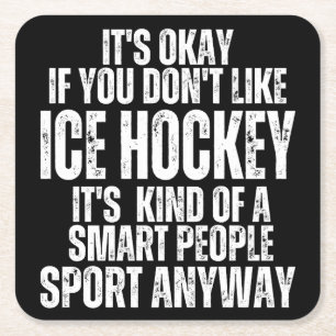 Dessous De Verre Carré Citations drôles de HOCKEY SUR GLACE