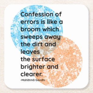 Dessous De Verre Carré Citations du Mahatma Gandhi Confession