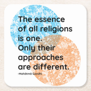 Dessous De Verre Carré Citations du Mahatma Gandhi Religions