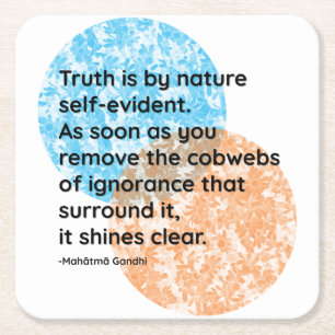 Dessous De Verre Carré Citations du Mahatma Gandhi Truth